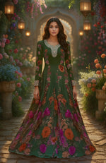 Enchanted Forrest Green Floral Gown