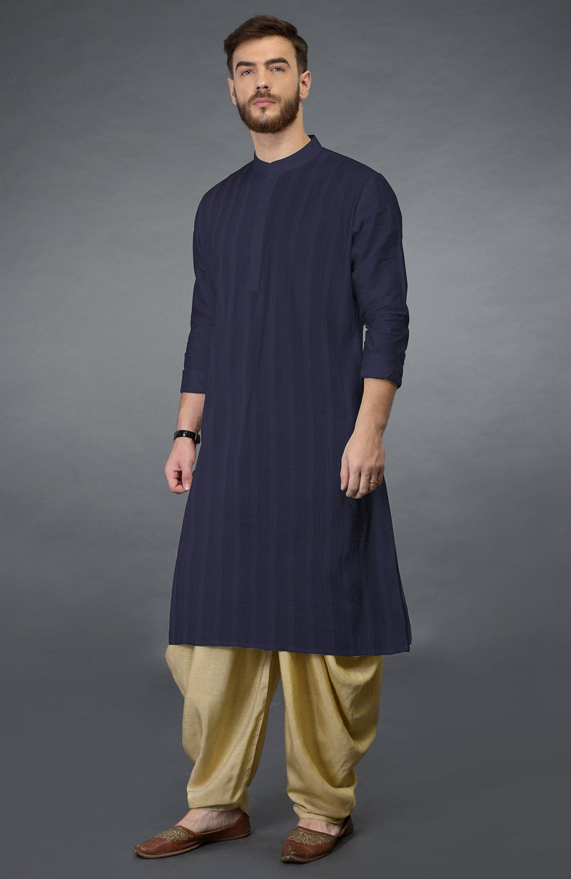 Eclipse Blue Pintuck Kurta Set