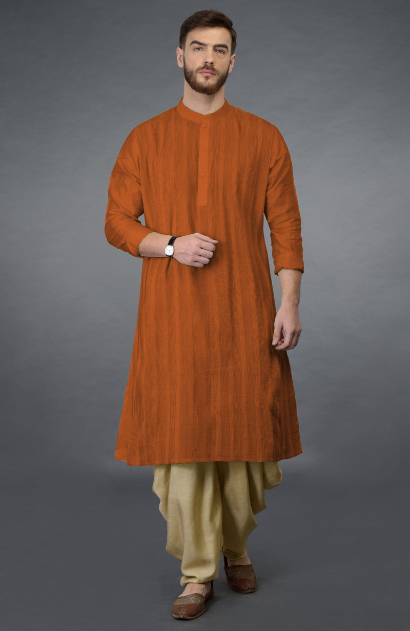 Gold Flame Pintuck Kurta Set