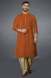 Cream Pintuck Pure Silk Kurta Set