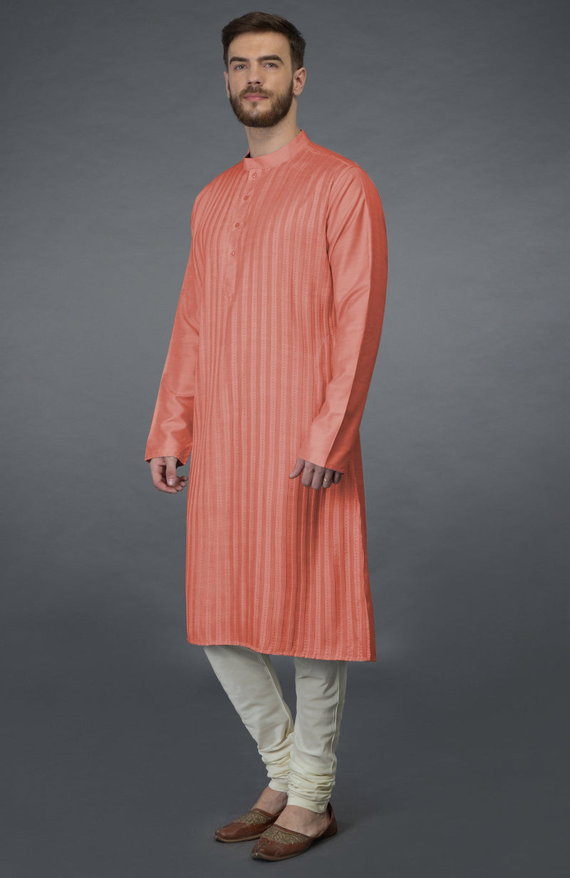 Terracotta Pintuck & Kantha Hand Embroidered Kurta Set