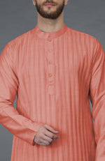 Terracotta Pintuck & Kantha Hand Embroidered Kurta Set