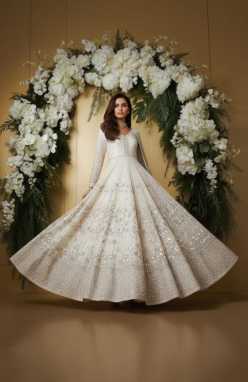 Bloomlight — Ivory Embroidered Anarkali Set