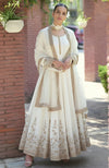 Heritage Garden— Ivory Embroidered Anarkali Set   