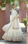 Heritage Garden— Ivory Embroidered Anarkali Set   
