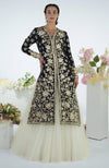 Peacock Pink Floral Parsi Gara Embroidered Jacket Set