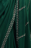 Emerald Green Crystal Hand Embroidered Saree & Blouse