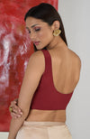 Maroon Scoop Neck Blouse