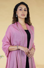 Withered Rose Astral Hand Embroidered Pure Cashmere Stole