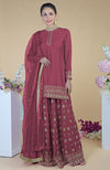 Midnight Blue Zardozi Dabka Hand Embroidered Sharara Set