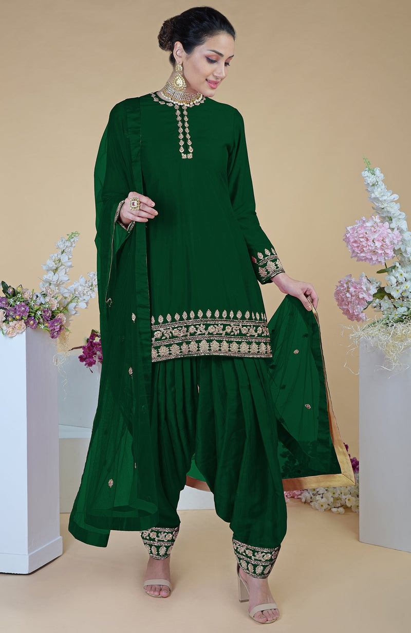 Emerald Green Zardozi Hand Embroidered Salwar Suit