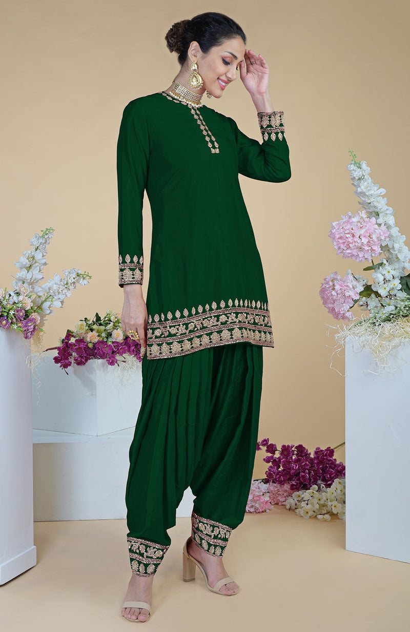 Emerald Green Zardozi Hand Embroidered Salwar Suit