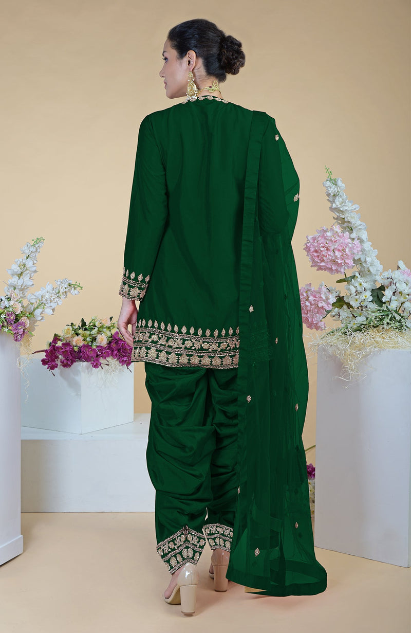 Emerald Green Zardozi Hand Embroidered Salwar Suit