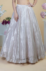 Silver Tissue Circular Flare Lehenga Set