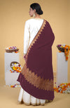 Merlot Kashmiri Tilla Embroidered Dupatta Shawl
