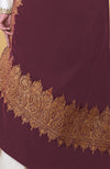 Merlot Kashmiri Tilla Embroidered Dupatta Shawl