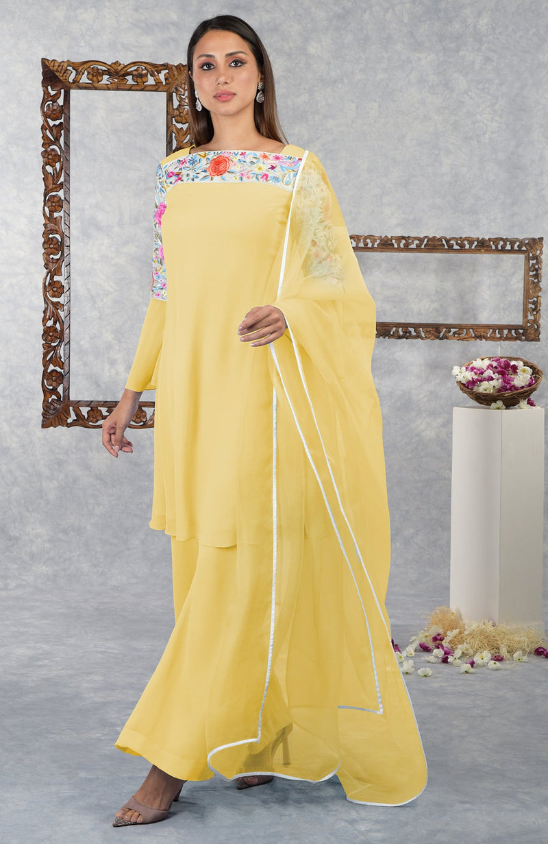 Sunshine Parsi Gara Embroidered Kurta Set