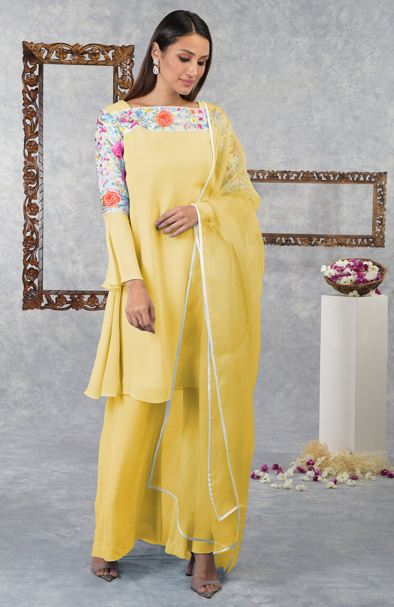 Sunshine Parsi Gara Embroidered Kurta Set