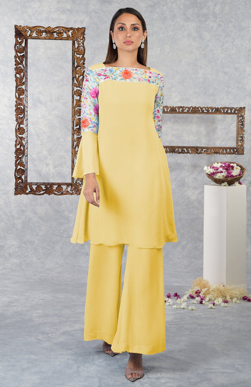 Sunshine Parsi Gara Embroidered Kurta Set