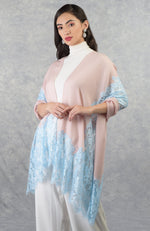 Madonna Blush-Sky Chantilly & Swarovski Pure Cashmere Stole