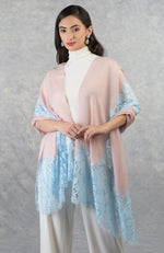 Madonna Blush-Sky Chantilly & Swarovski Pure Cashmere Stole