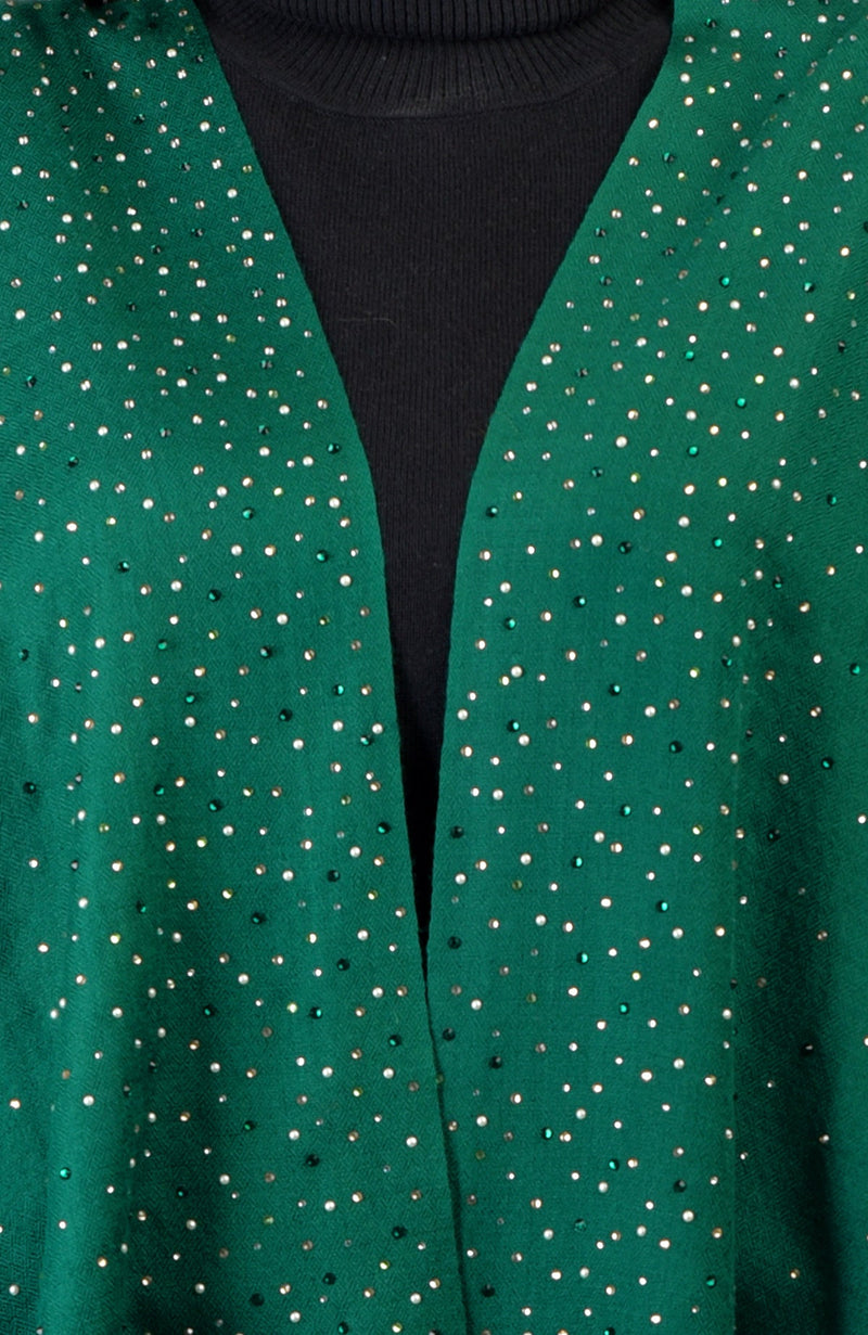 Ira Emerald Twinkle Swarovski Pure Cashmere Stole