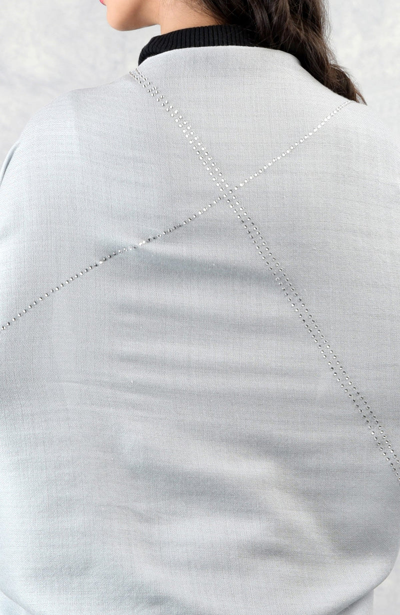 Ira Winter Sky Swarovski Pure Cashmere Stole