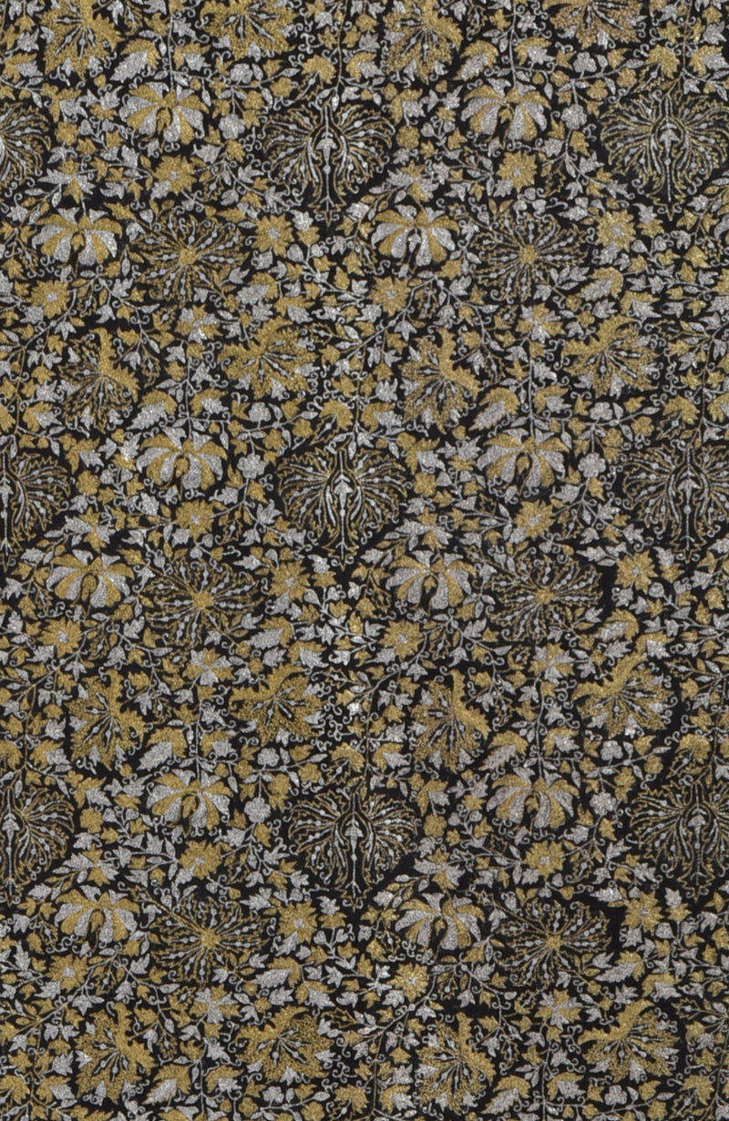 Black Masterpeice Gold and Silver Tilla Jamawar Hand Embroidered Pure Pashmina Long Shawl