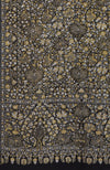 Black Masterpeice Gold and Silver Tilla Jamawar Hand Embroidered Pure Pashmina Long Shawl