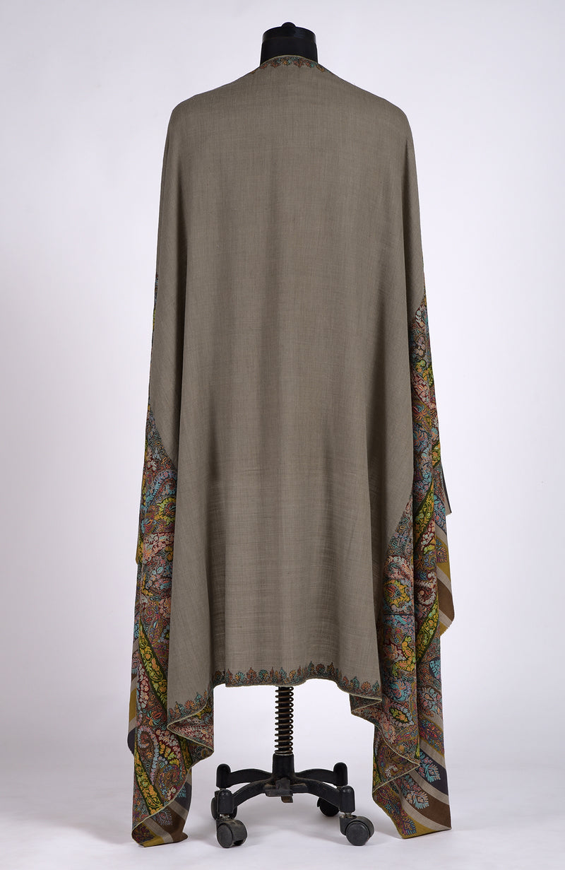 Toosh Colour Pure Pashmina Masterpiece  Sozni Jamawar Hand Embroidered Long Shawl
