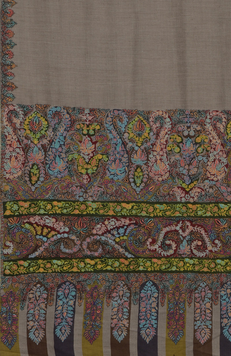 Toosh Colour Pure Pashmina Masterpiece  Sozni Jamawar Hand Embroidered Long Shawl