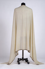 Off White Sozni Hand Embroidered Pure Pashmina Long Shawl