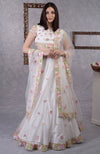 Pearl White Resham Embroidered Lehenga Set With Dupatta