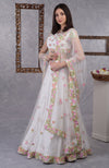 Pearl White Resham Embroidered Lehenga Set With Dupatta