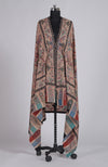 Light Beige Kalamkari and Sozni Hand Embroidered Pure Pashmina Shawl
