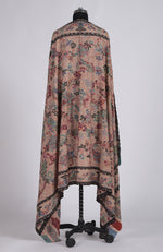 Light Beige Kalamkari and Sozni Hand Embroidered Pure Pashmina Shawl