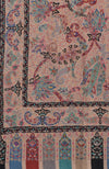 Light Beige Kalamkari and Sozni Hand Embroidered Pure Pashmina Shawl
