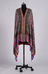 Multi-colour Kalamkari and Sozni Hand Embroidered Pure Pashmina Shawl