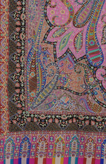 Multi-colour Kalamkari and Sozni Hand Embroidered Pure Pashmina Shawl