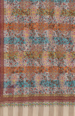 Toosh Colour Kalamkari and Sozni Hand Embroidered Pure Pashmina Shawl