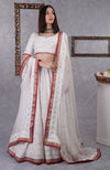 Ivory Chikankari-Kamdani Embroidered Lehenga Set