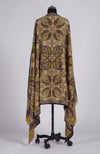 Cream Kalamkari and Sozni Hand Embroidered Pure Pashmina Shawl