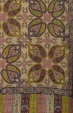 Cream Kalamkari and Sozni Hand Embroidered Pure Pashmina Shawl
