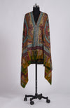 Bottle Green Kalamkari and Sozni Hand Embroidered Pure Pashmina Shawl