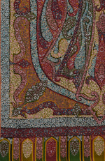 Bottle Green Kalamkari and Sozni Hand Embroidered Pure Pashmina Shawl
