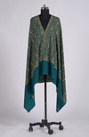 Teal Blue Sozni Hand Embroidered Pure Pashmina Shawl