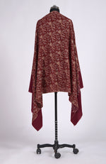 Maroon Sozni Hand Embroidered Pure Pashmina Shawl
