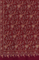 Maroon Sozni Hand Embroidered Pure Pashmina Shawl