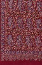 Red Sozni Hand Embroidered Pure Pashmina Shawl