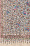 Pashmina White Sozni Hand Embroidered Pure Pashmina Shawl